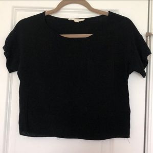 Painted Threads Black Crop Top